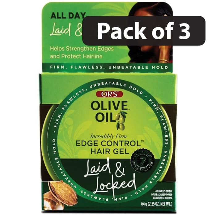(Pack of 3) ORS Olive Oil Edge Control Hair Gel 64g (Pack of 3) ORS Olive Oil Edge Control Hair Gel 64g
