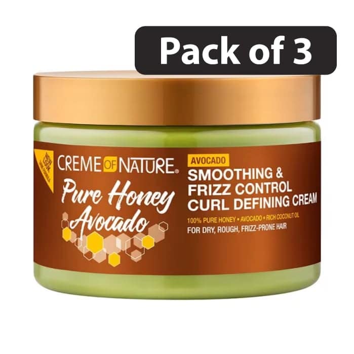 (Pack of 3) Creme Of Nature Pure Honey Hair Food Avocado Curl Defining Cream 11.5oz (Pack of 3) Creme Of Nature Pure Honey Hair Food Avocado Curl Defining Cream 11.5oz