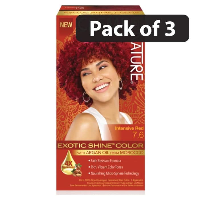 (Pack of 3) Creme of Nature Exotic Shine Color Intensive Red 7.6
