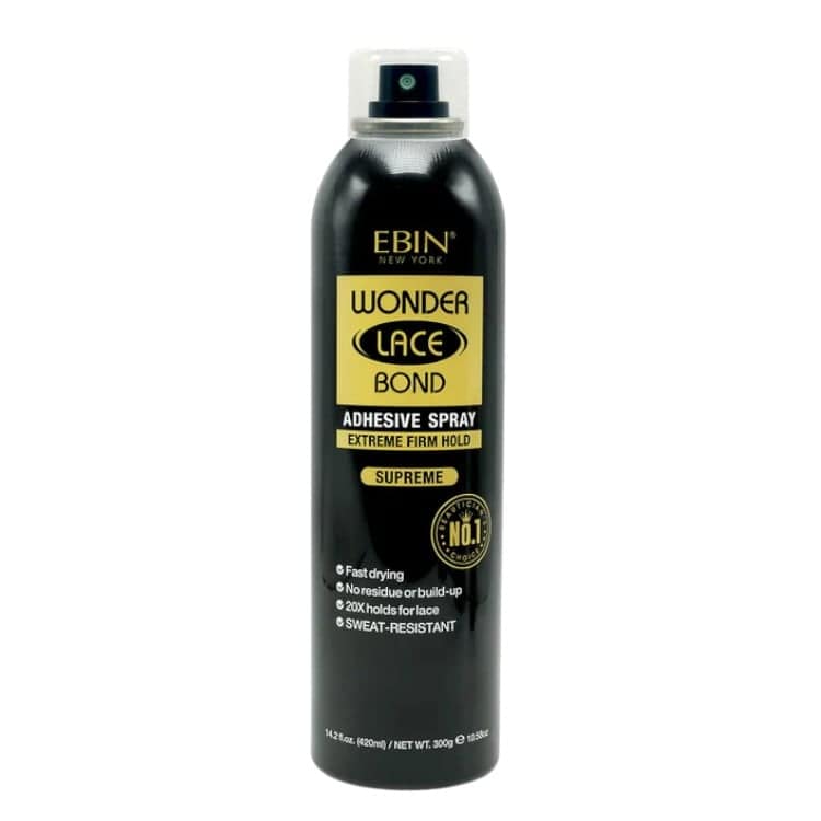 Ebin Wonder Lace Bond Adhesive Spray Extreme Firm Hold Supreme 14.2fl.oz Ebin Wonder Lace Bond Adhesive Spray Extreme Firm Hold Supreme 14.2fl.oz