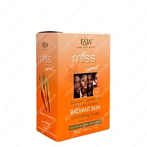 Fair & White Paris Miss White Carrot Savon Gommant Exfoliation Tonique Radiant Skin Soap 7oz