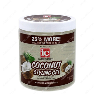 Fantasia Hair Polisher Coconut Styling Gel 20oz Bonus Coconut (Nourish & Moisturize)