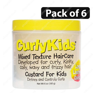 (Pack of 6) Curly Kids Mixed Textured Hair Care Custard for Kids 6oz