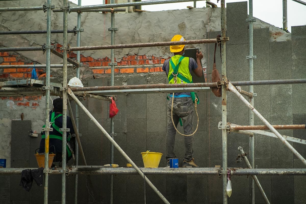 worker on construction site