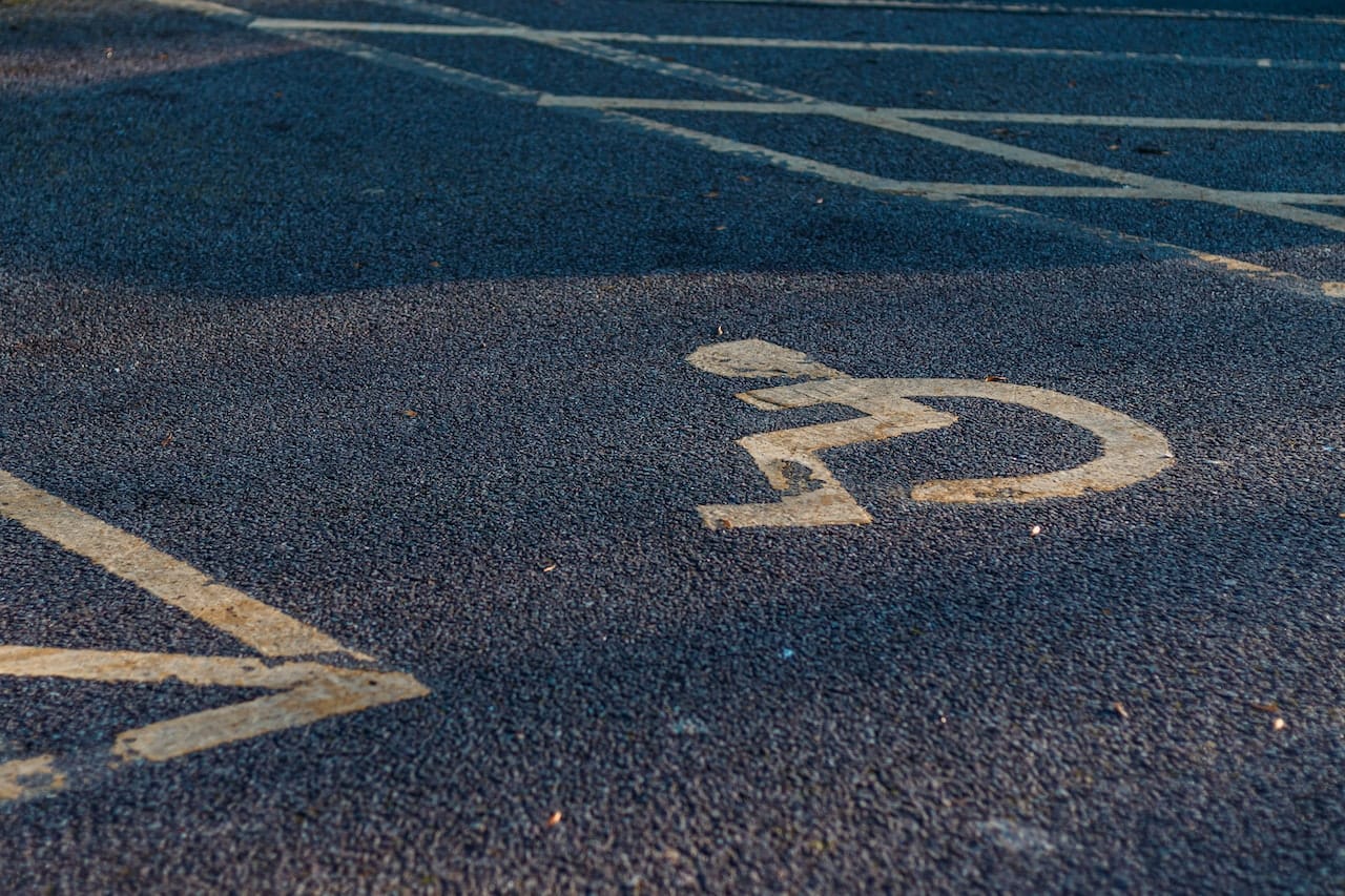 A disabled parking spot