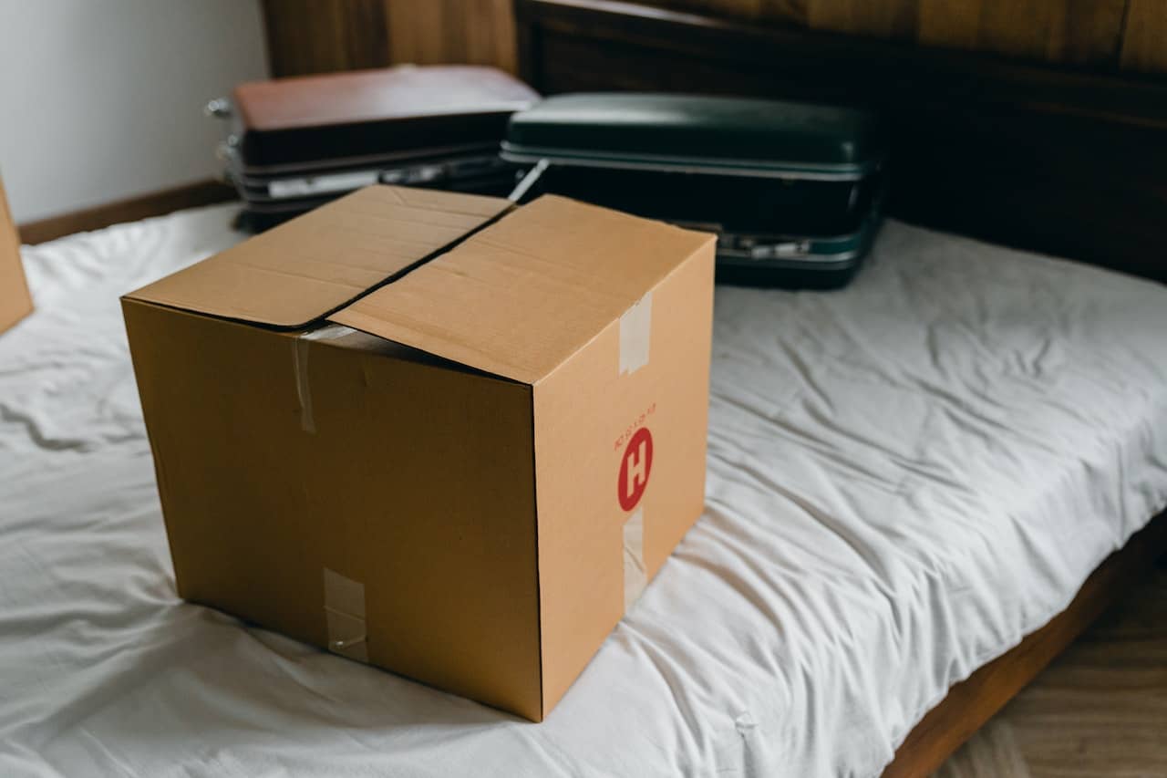 A cardboard packing box