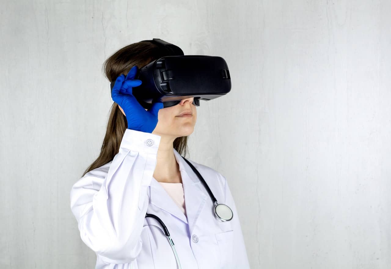 A doctor with a VR headset