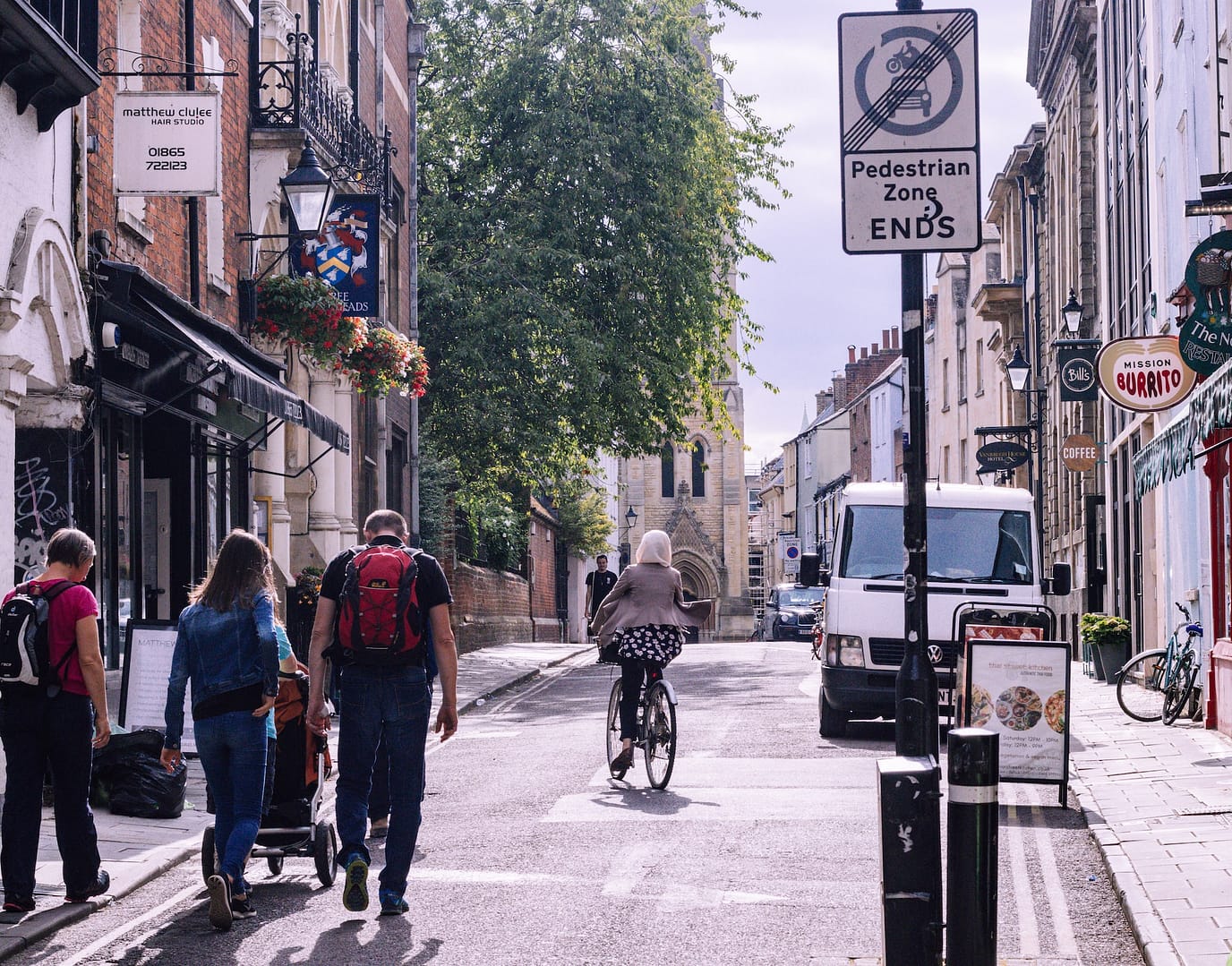 Someone cycling through Oxford