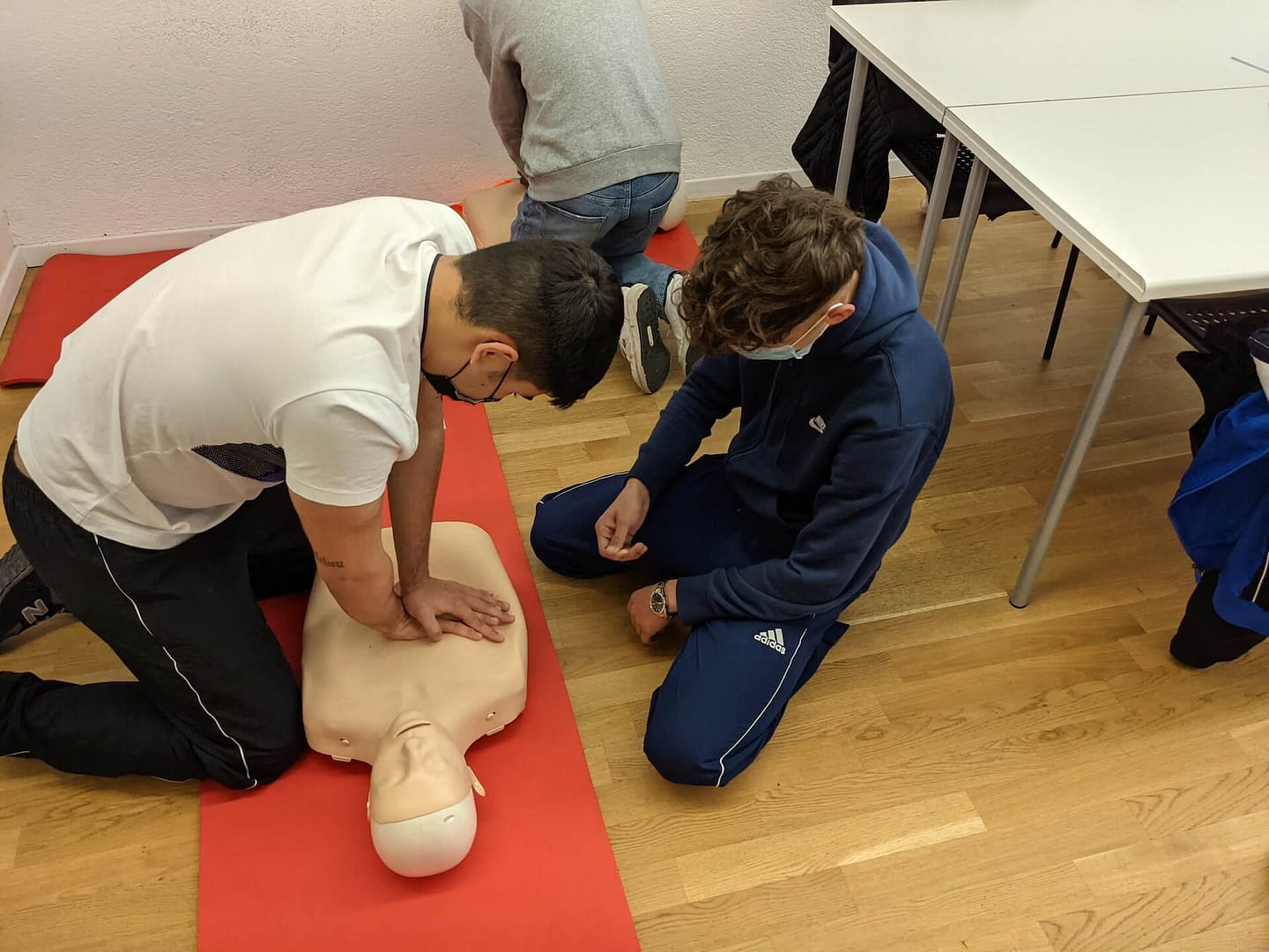 Someone carrying out cpr training