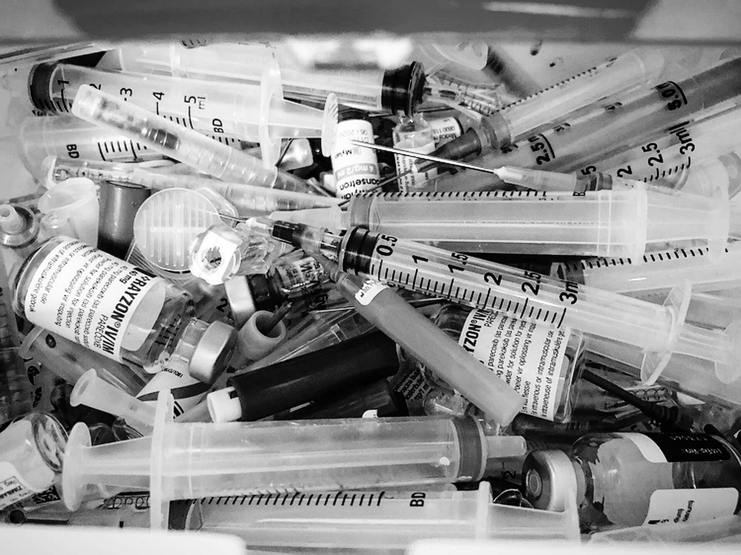 A draw full of syringes