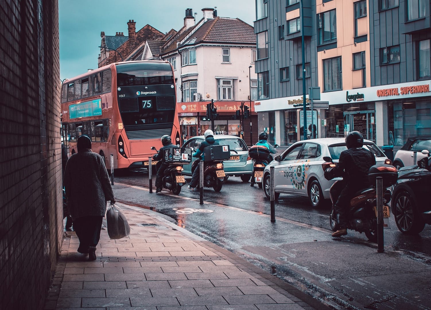 A busy London street