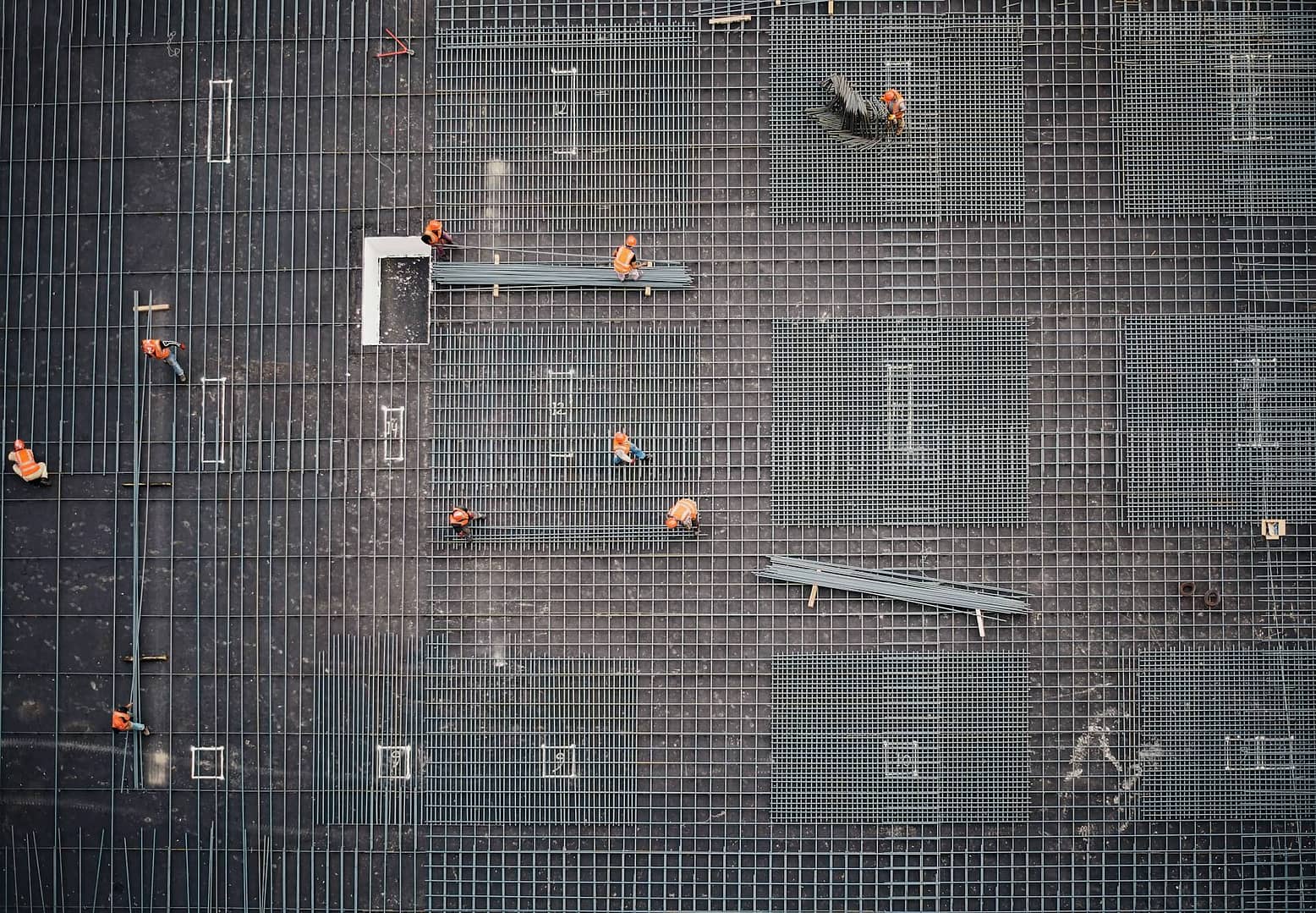 Aerial shot of a construction site
