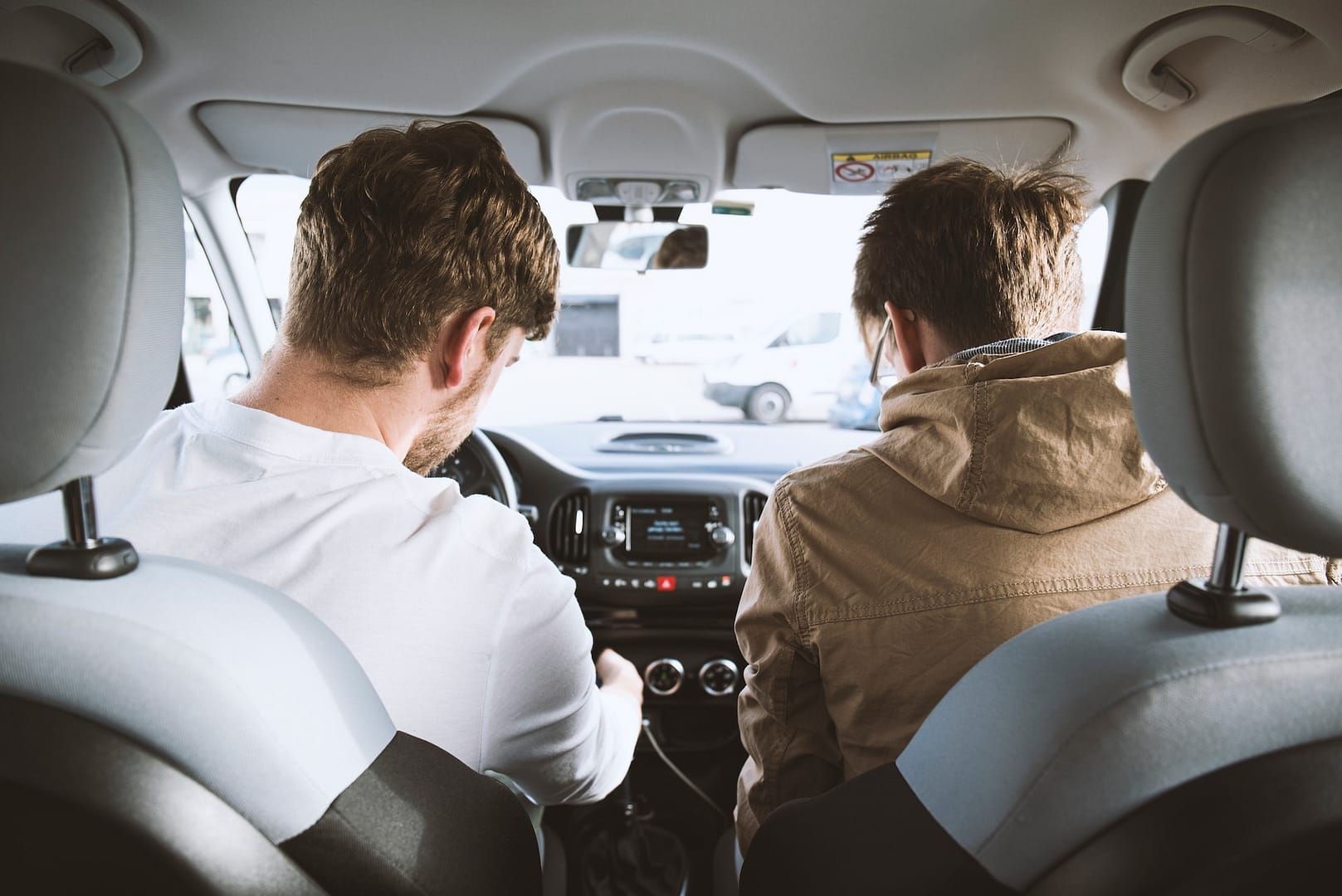 Two people in a car