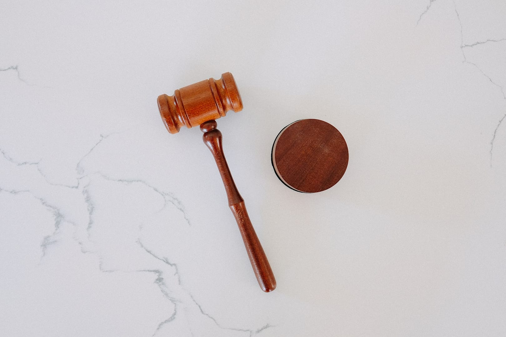 A gavel against marble