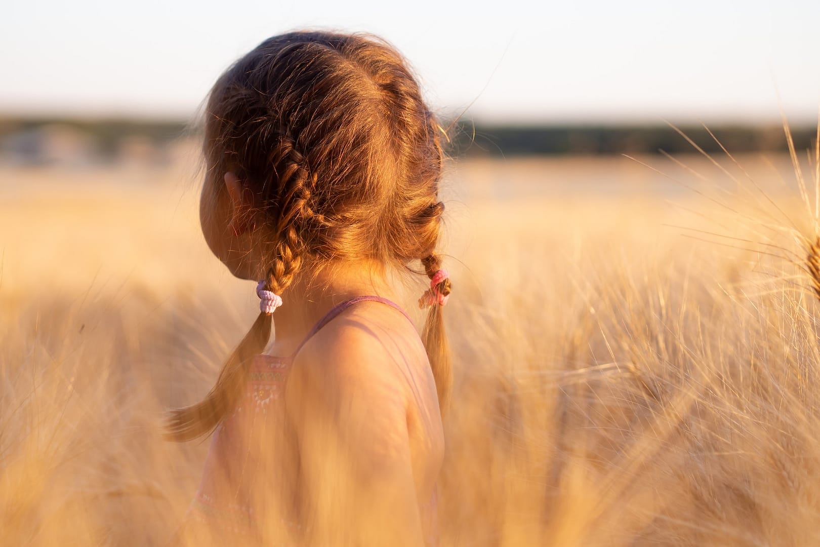 Young girl in wheat field