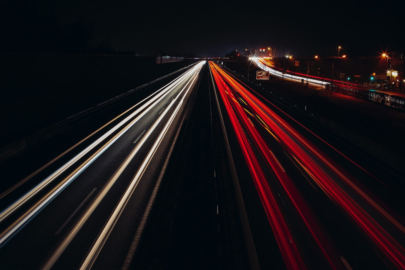 blurred car lights on a motorway
