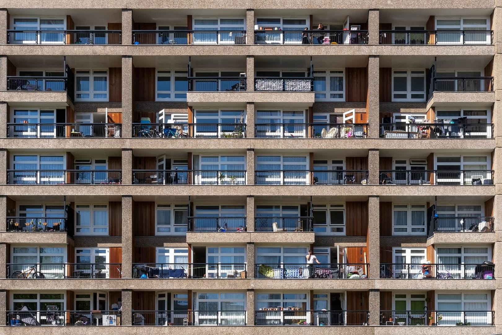 The front of a high rise block of flats