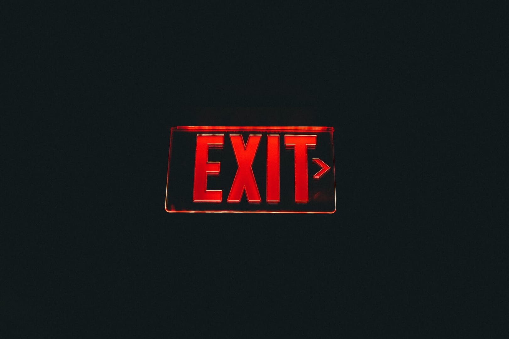 A red exit sign