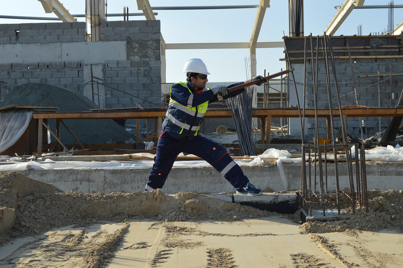 A builder on a construction site
