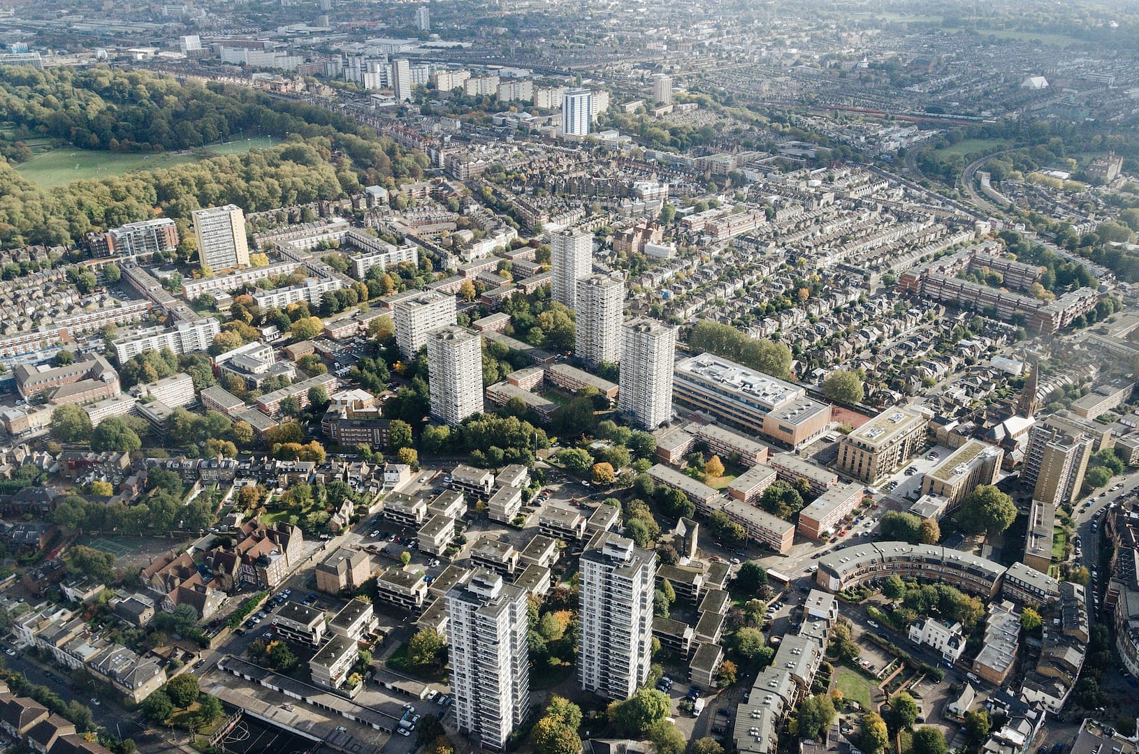 aerial shot of London