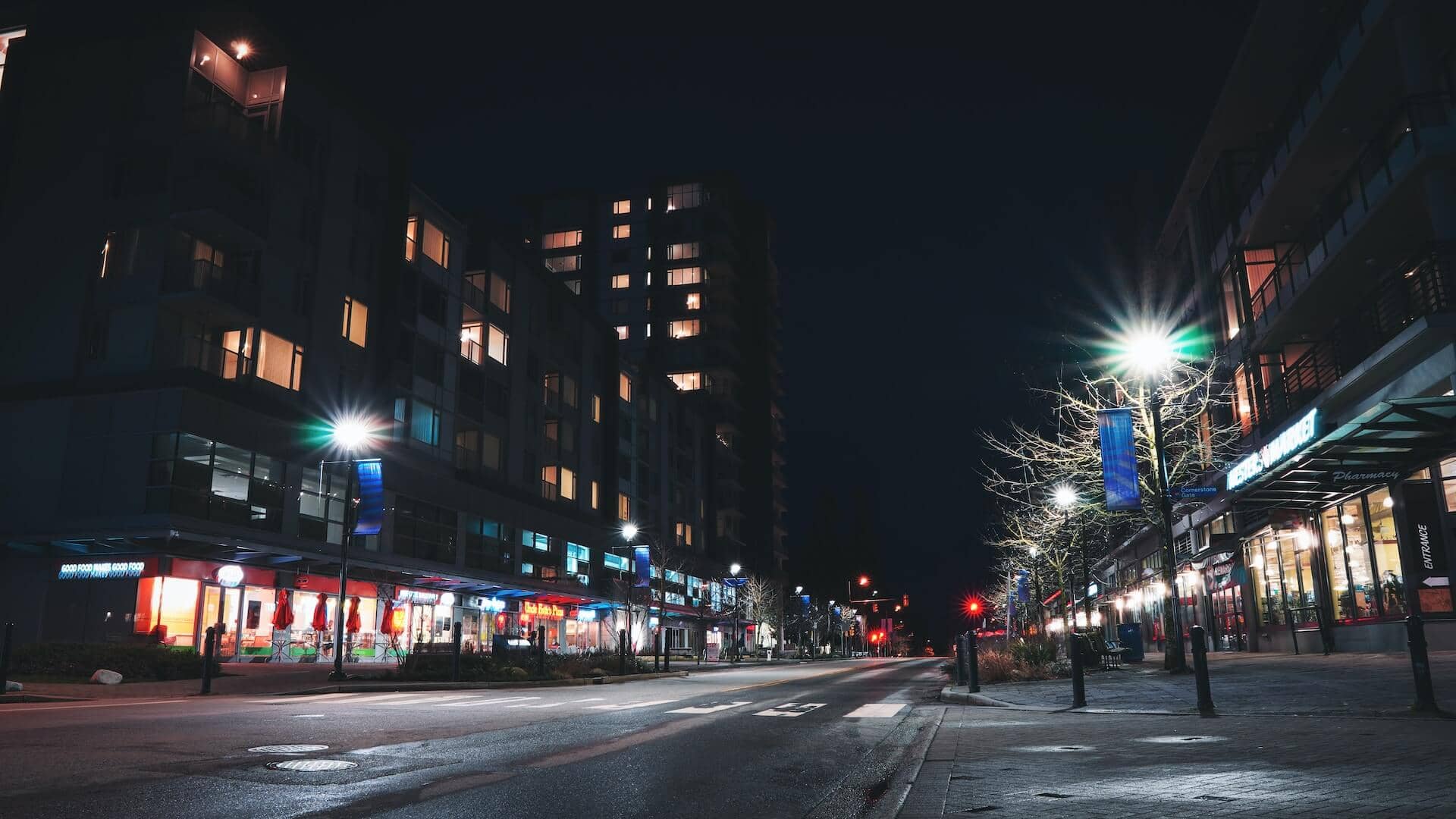 A well lit street
