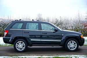 Black SUV on road