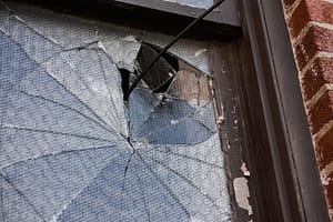 A broken window