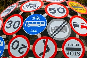 A collection of road signs