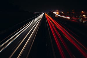 blurred car lights on a motorway