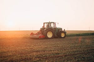 A tractor on a farm