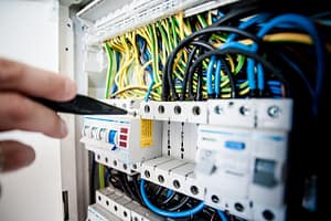 A fuse box being fixed