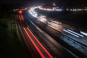 A motorway at night