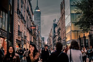 A busy city street