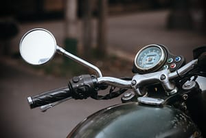 Handlebars of a motorbike