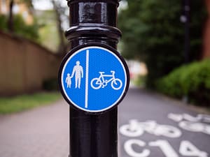 A pedestrian safety sign