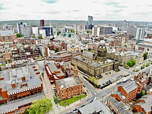 Aerial shot of Leeds