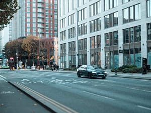 A car driving in Leeds