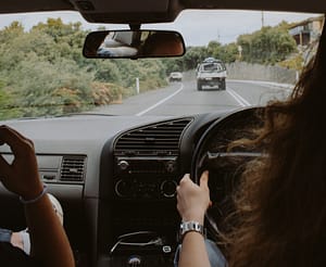 Two people in a car