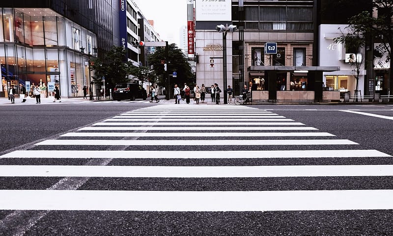 A pedestrian crossing