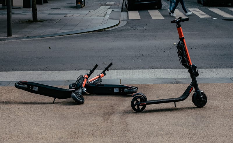 two e scooters on a path