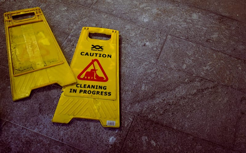 'cleaning in progress' sign