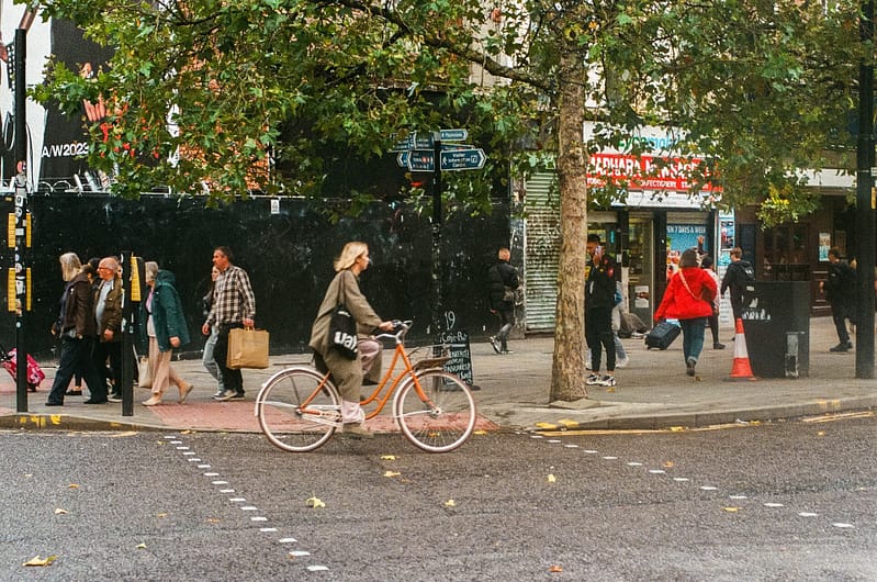 Someone cycling