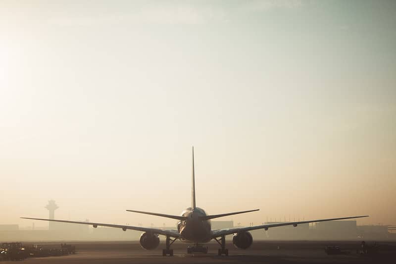 A plane on a runway