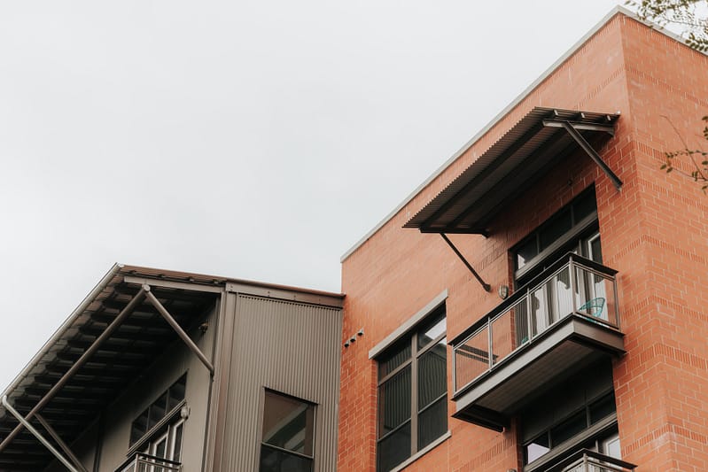 Social housing with a balcony