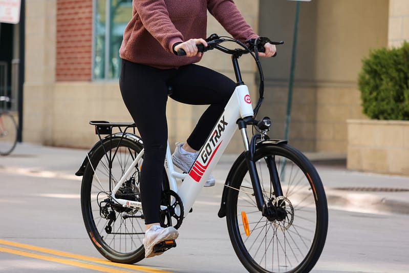 someone riding an e bike