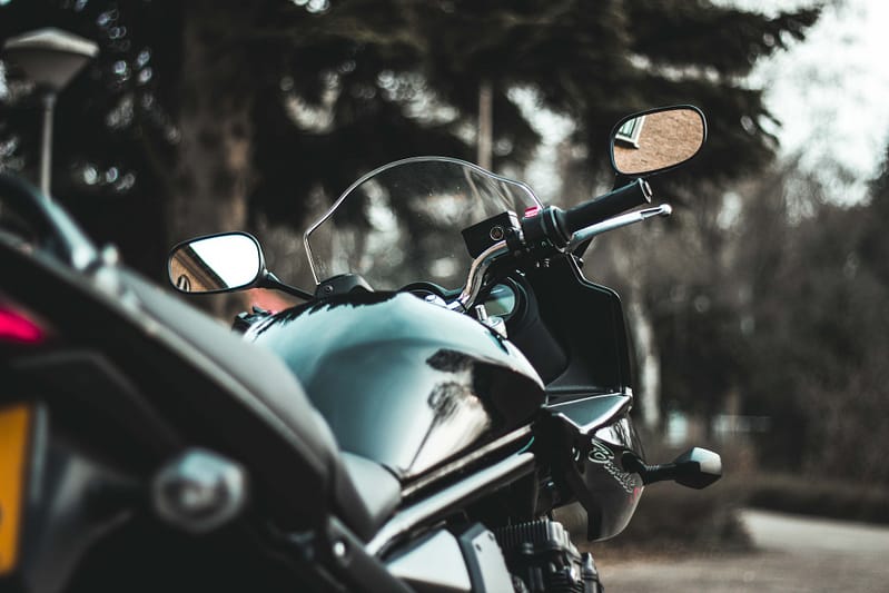 A parked motorbike