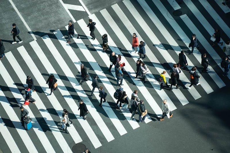 People crossing the road