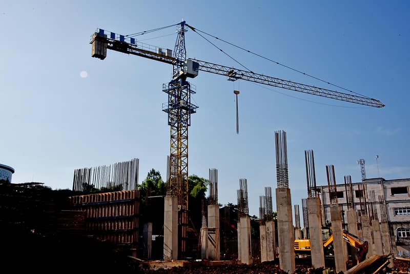 A crane on a construction site