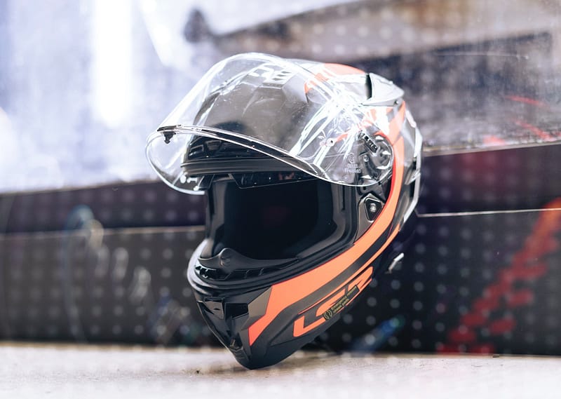 A motorbike helmet