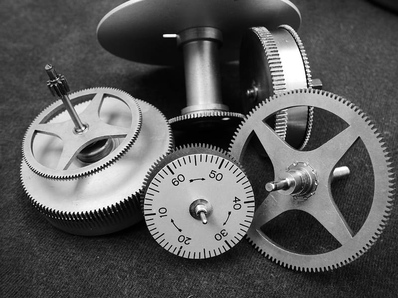 close up of machinery and gears